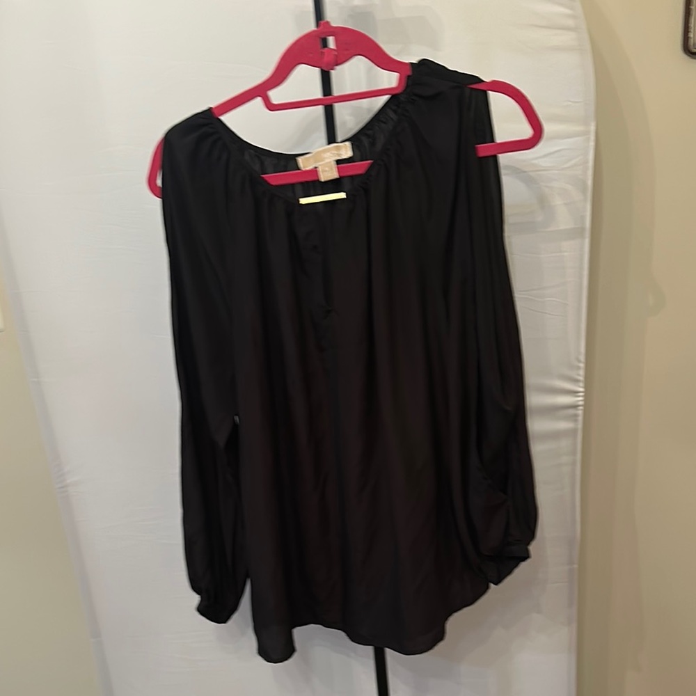 Michael Kors Black Relaxed Asymmetrical Blouse